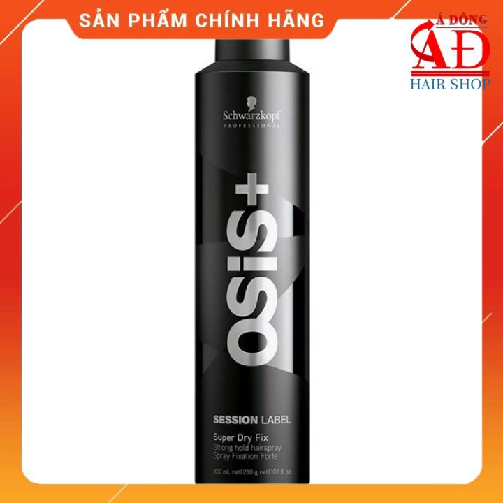 Keo xịt giữ kiểu tóc cứng Schwarzkopf OSIS+ Session Label Super Dry Fix Strong Hold Hairspray 500ml