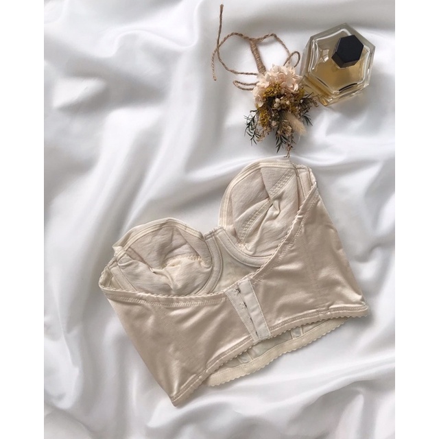 Áo corset croptop trắng kem 2hand