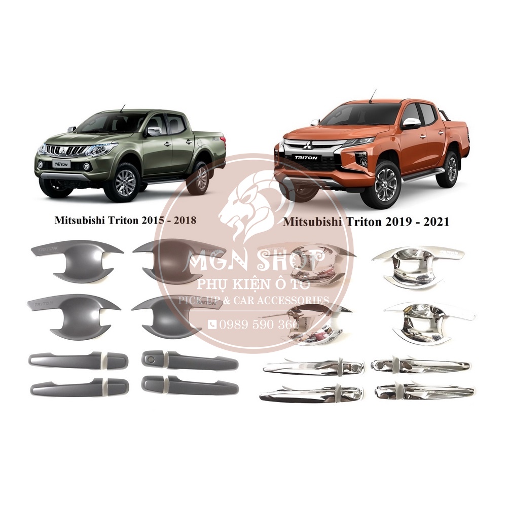 Ốp [Mitsubishi Triton 2015- 2018] [full bộ] [màu đen / màu bạc]