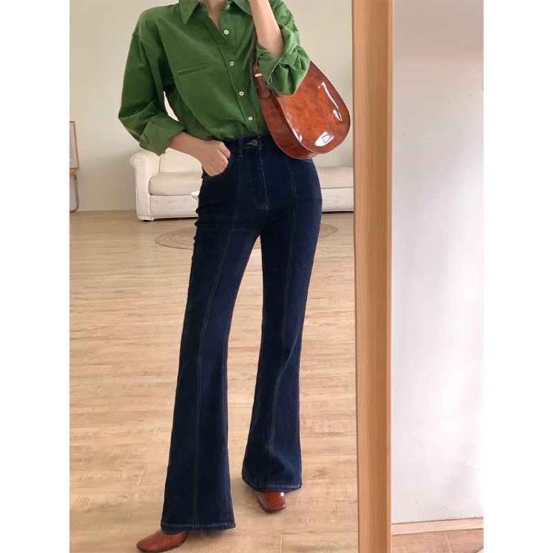 Áo sơ mi COZOK tay dài cổ bẻ phong cách Hồng Kông cổ điển cá tính