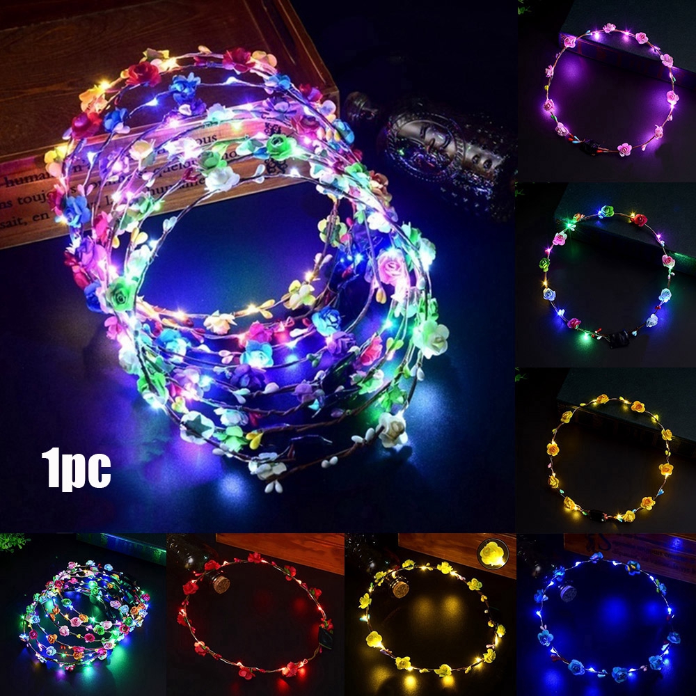 Vòng hoa đội đầu tích hợp đèn LED độc đáo