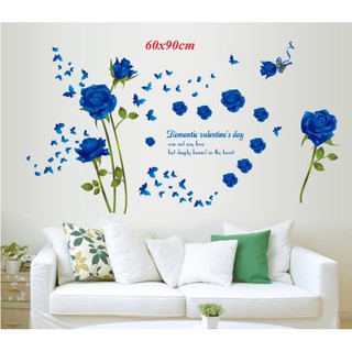 Decal hoa hồng xanh