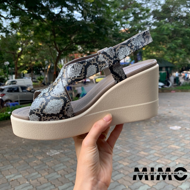 [Full box] - Sandal cao gót, sandal Cross Brooklyn 9p màu da beo sanh chảnh, êm nhẹ, bền đẹp cho nữ