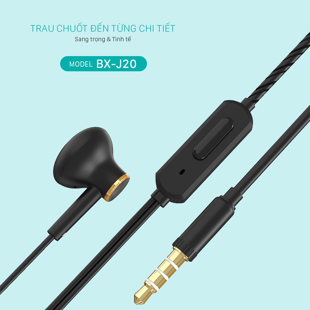 Tai nghe JUYUPU M2 nhét tai chống ồn jack 3.5mm chính hãng cho iPhone Samsung OPPO VIVO HUAWEI XIAOMI tai nghe có dây