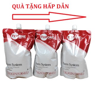 [TẶNG KERATIN]Cặp Uốn ép tóc Topone collagen 1200ml cho salon