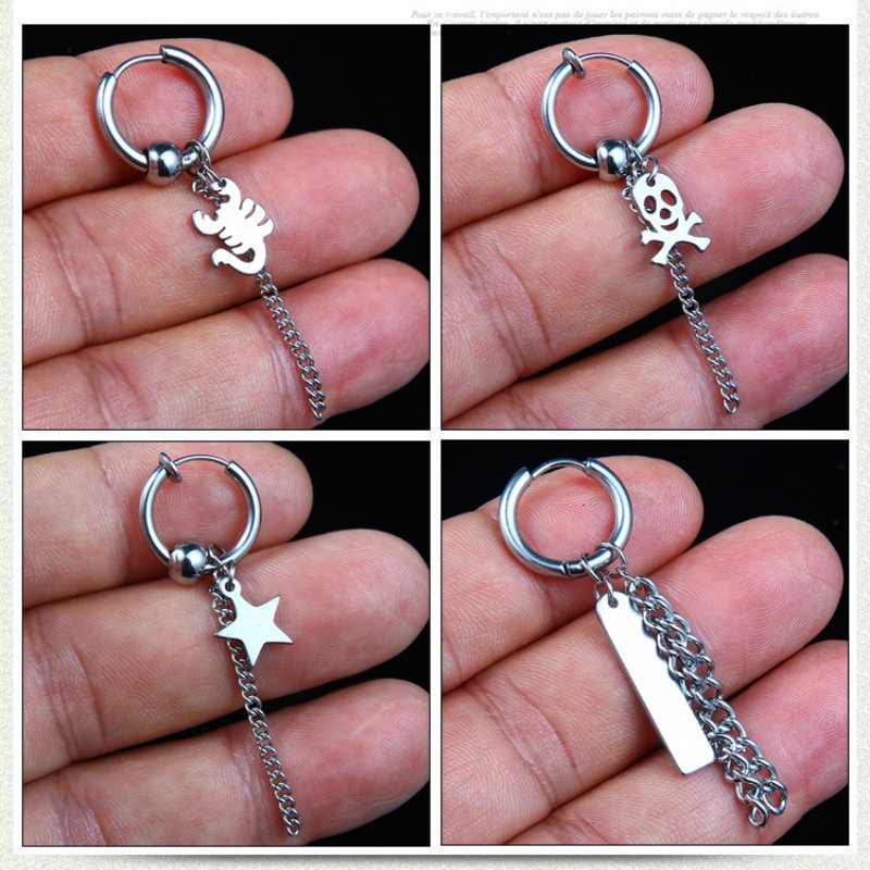 1 Khuyên Tai Thời Trang Nam Nữ Chất Liệu Thép Không Gỉ