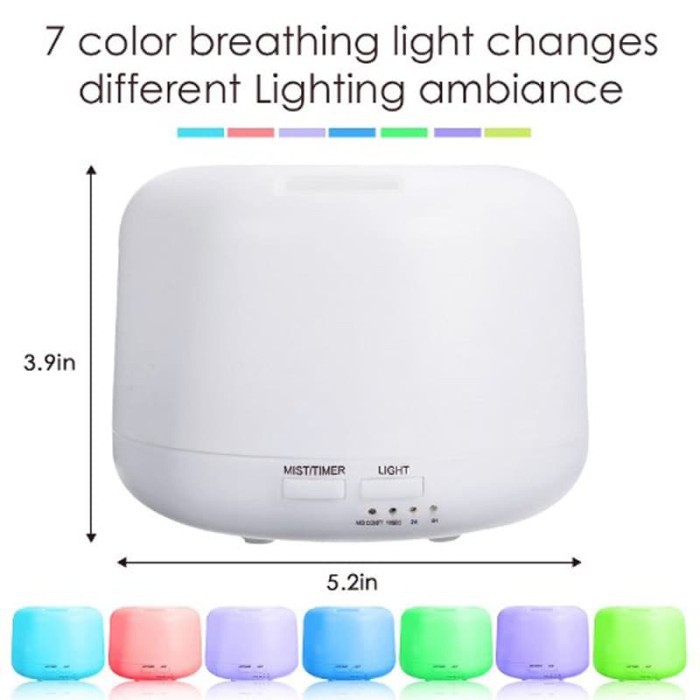 Máy Xông Tinh Dầu Kiêm Đèn Ngủ Giúp Phun Sương, Tạo Độ Ẩm, Khử Mùi, Làm Thơm Phòng 500Ml