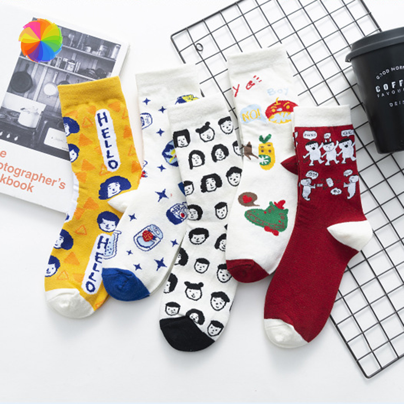 Tất chân cotton họa tiết hoạt hình đáng yêu