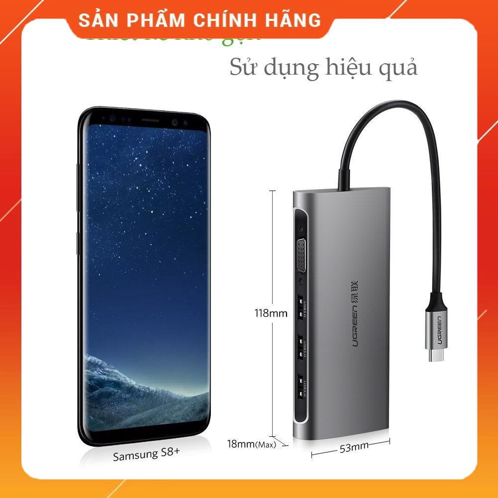 Bộ chuyển đổi USB Type-C sang VGA/Ethernet/Hub USB 3.0/Card SD/TF UGREEN 50539 dailyphukien