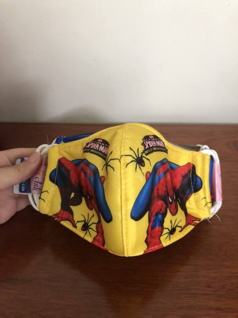 [Set 5 cái] Khẩu Trang Vải Em Bé Cao Cấp Spider Men từ 3-7 tuổi | BigBuy360 - bigbuy360.vn