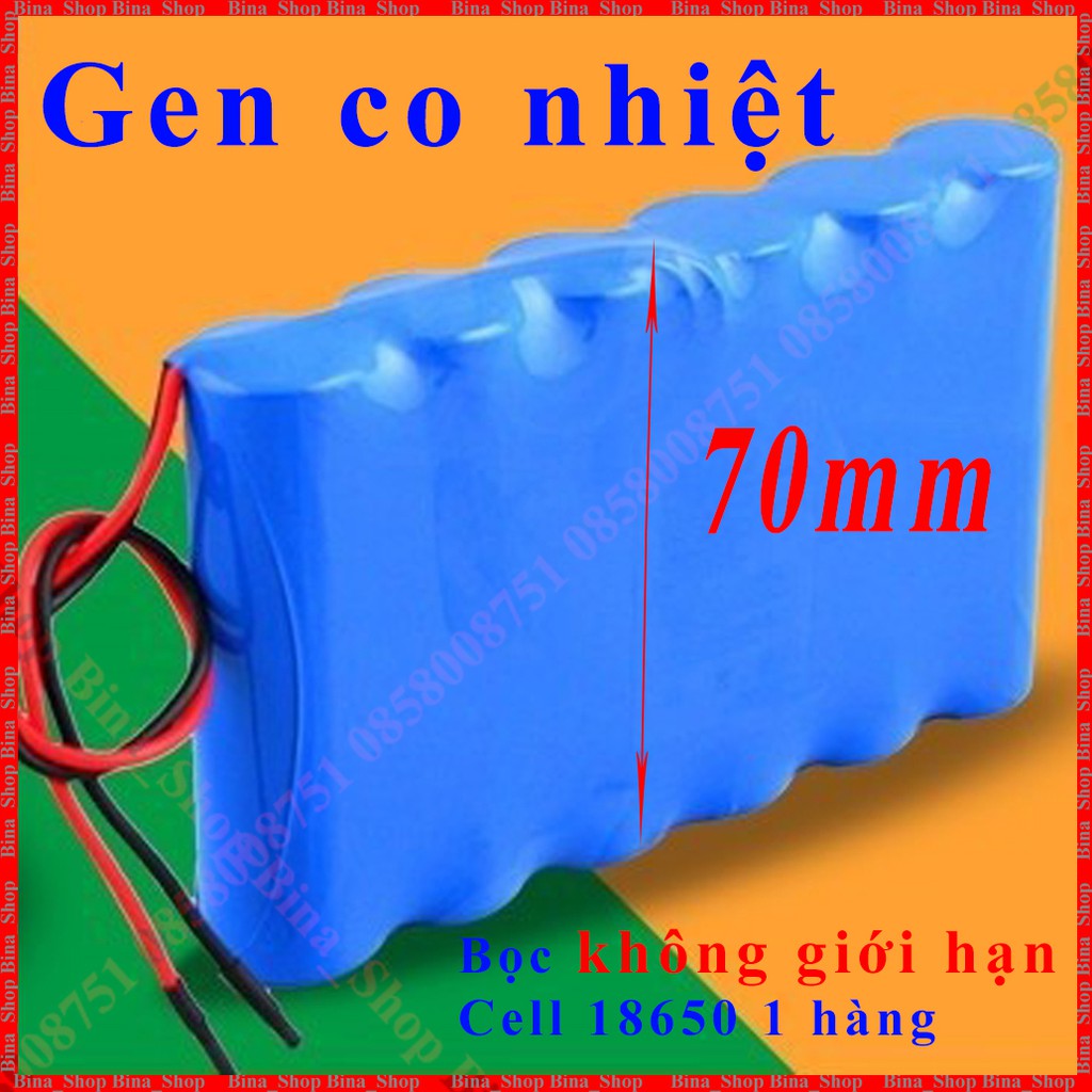 [1 mét] Gen co nhiệt bọc cell pin , Màng co nhiệt 18mm/25mm/30mm//35mm/43mm/50mm/58mm/65mm/75mm/85mm tự chọn