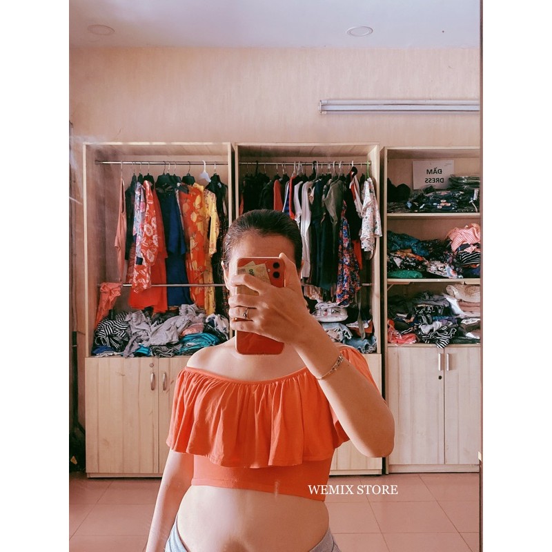 Áo thun víco hở vai xinh xắn