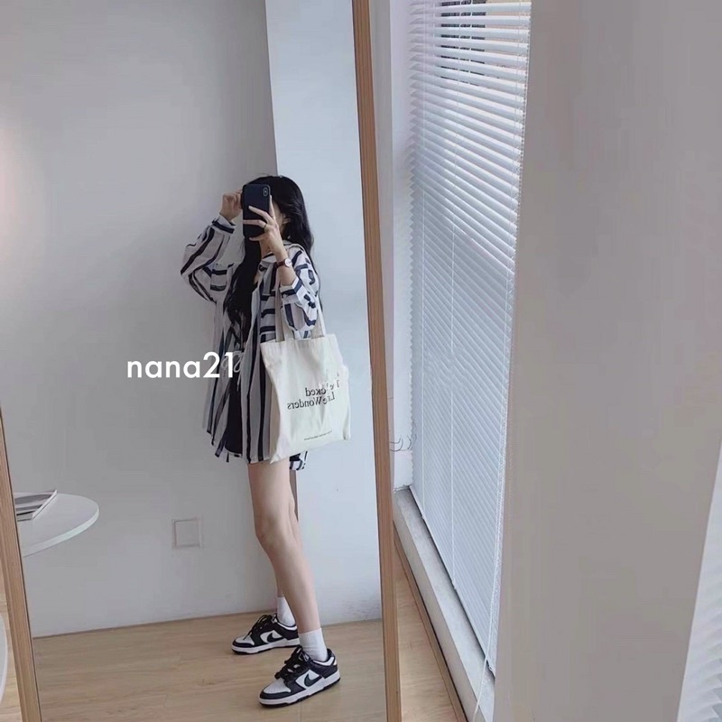 Sơ mi kẻ mỏng form rộng
