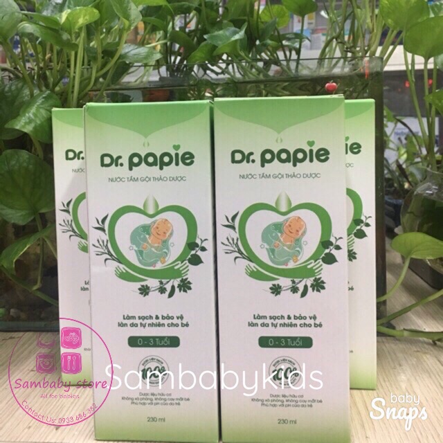 Nước tắm gội thảo dược Dr. Papie