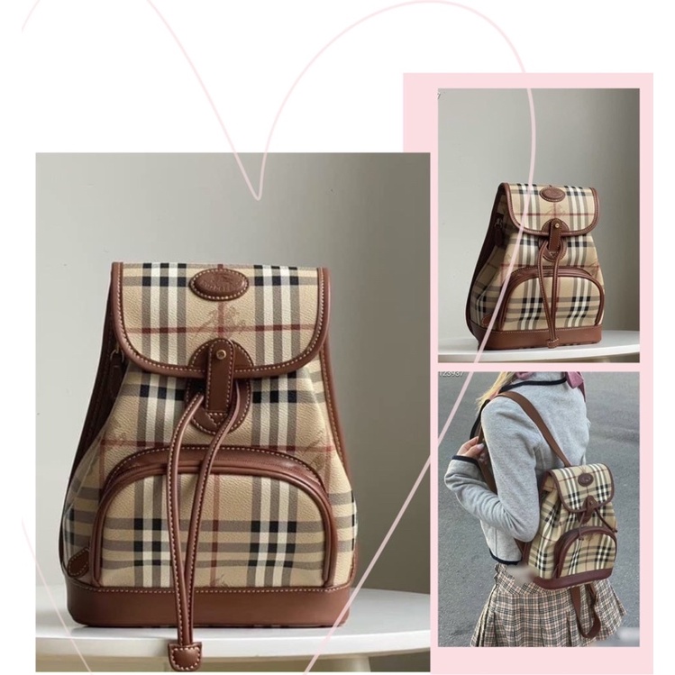 TNS - Balo rút dây hottrend B•B•R vintage backpack-chất da cao cấp màu caro hãng đặc trưng