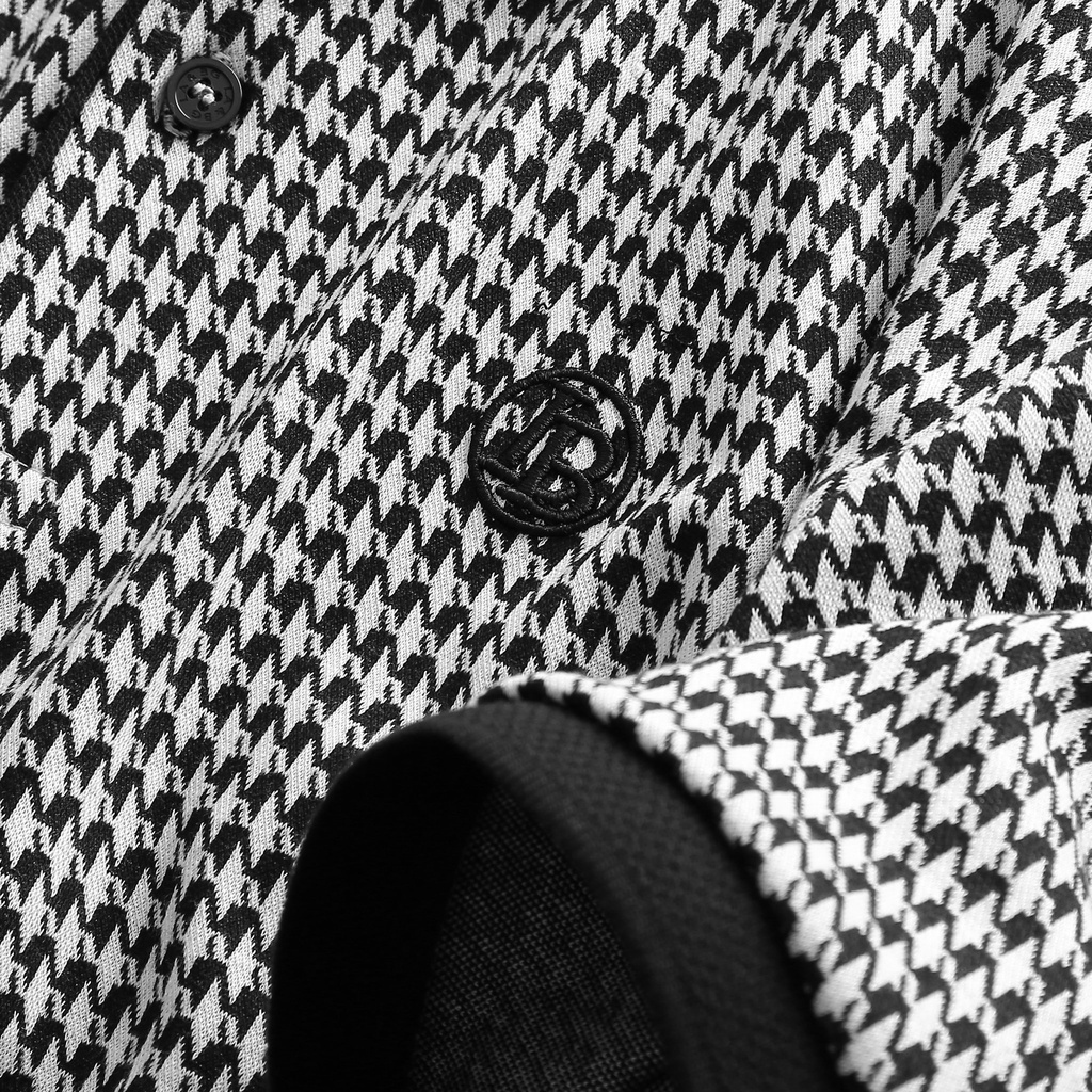 Áo Polo thương hiệu LA&BG cao cấp, vải dệt hoạ tiết caro sang trọng,hiện đại