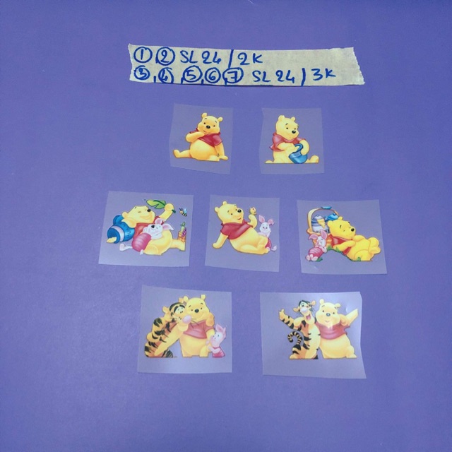 Sticker ủi,hình ủi, patch ủi hình gấu pooh