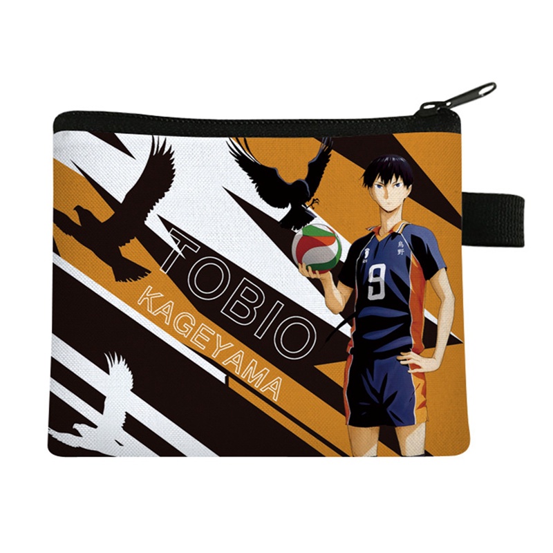 Anime Haikyuu!! Ví Đựng Tiền Xu Thẻ Id Khóa Kéo Họa Tiết Hoạt Hình Cho Nam Nữ