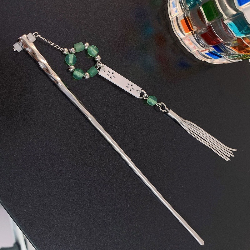 Trâm Cài Tóc Dáng Dài Bằng Kim Loại Phong Cách Trung Hoa Thanh Lịch