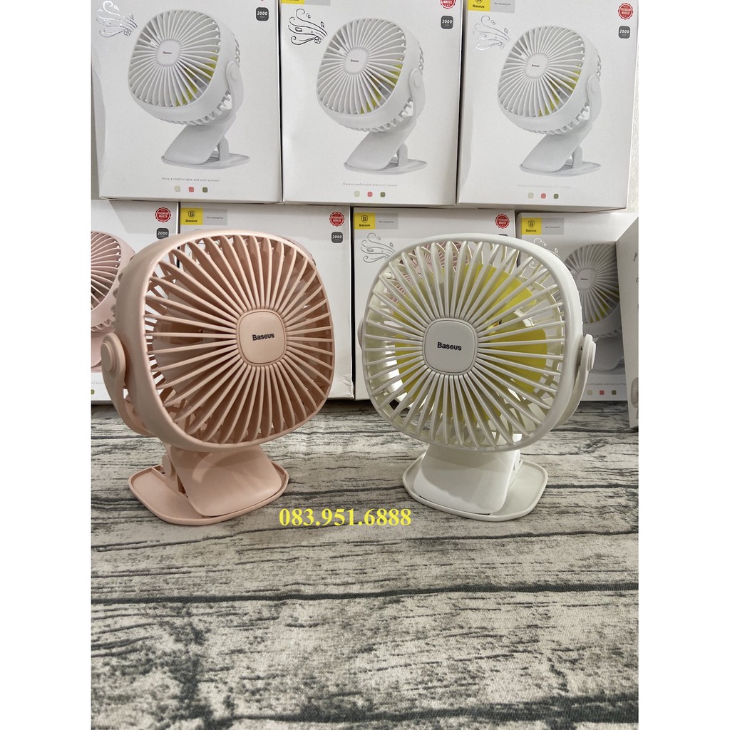 Quạt Mini Cầm tay/ Để bàn tích điện pin sạc Baseus Square Portable Folding Fan - Hàng Chính Hãng