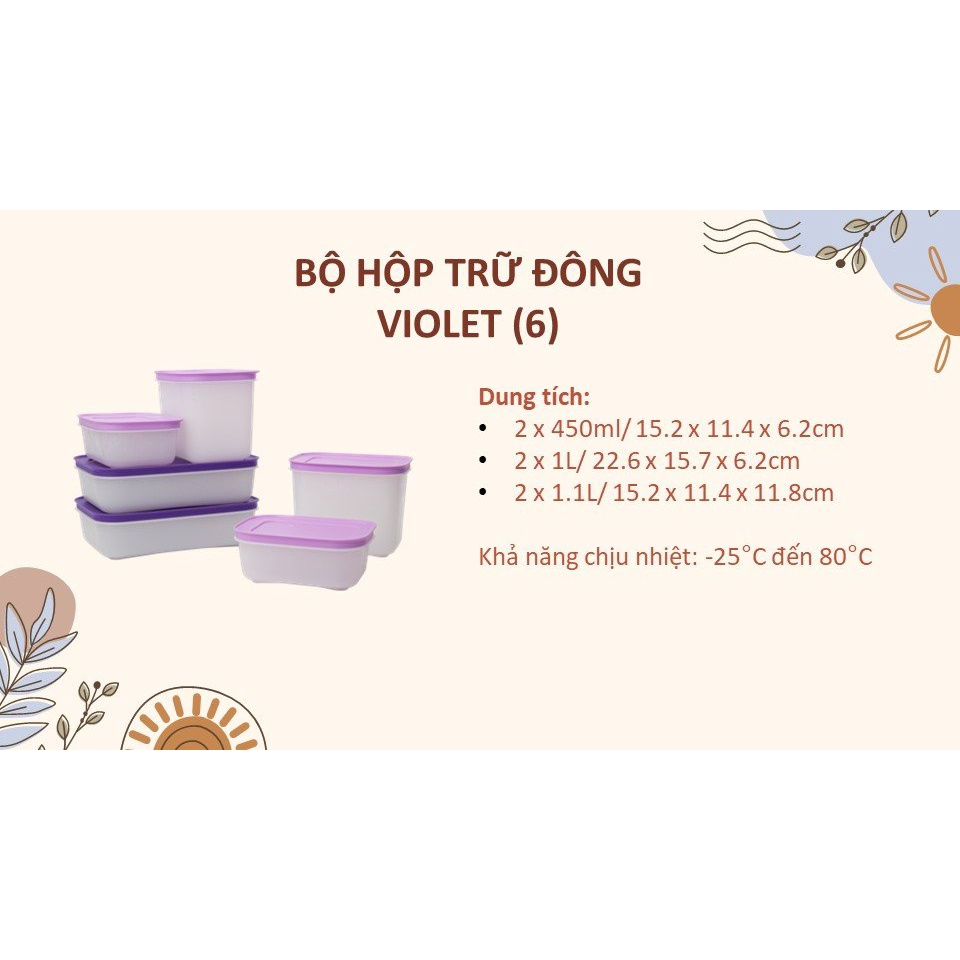 Hộp Trữ Đông cao cấp violet đông dẻo tupperware