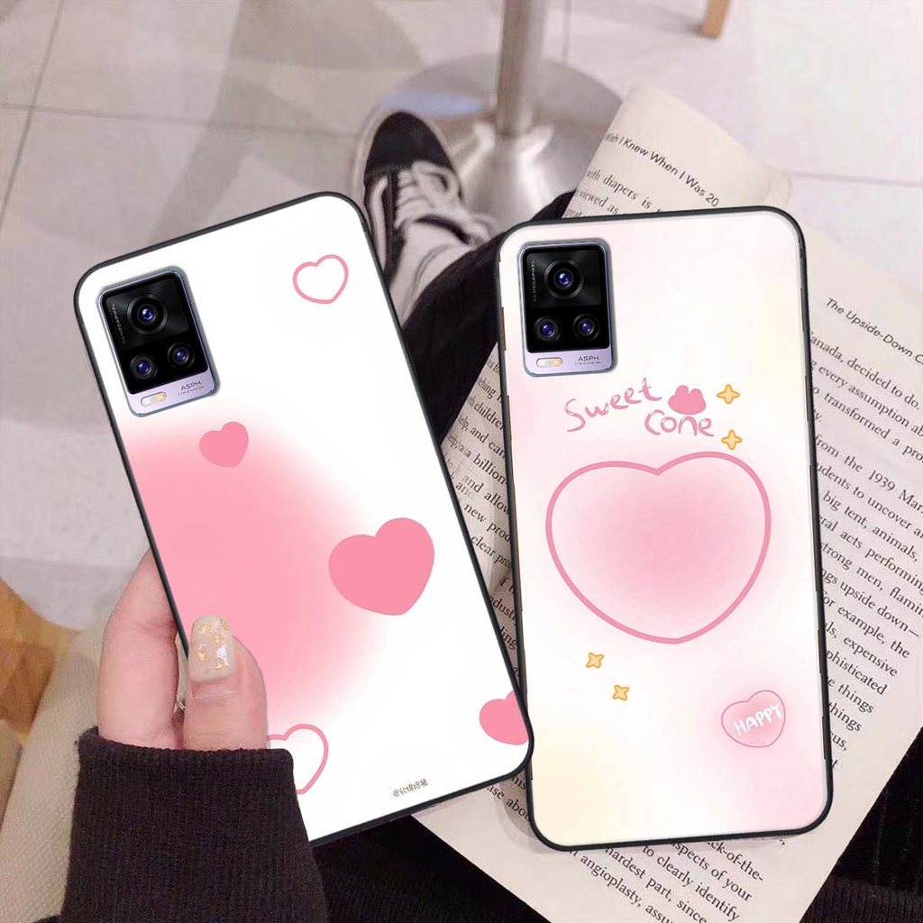 Ốp Vivo V20 in hình trái tim, caro kẹo ngọt đầy cá tính siêu đẹp siêu chất