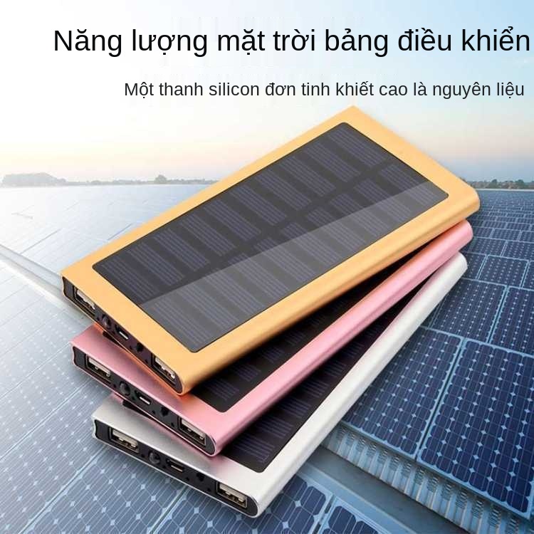 ☏✎pin sạc dự phòng 20000mah Điện thoại di động năng lượng mặt trời 10 đa dung lớn 8000 mAh