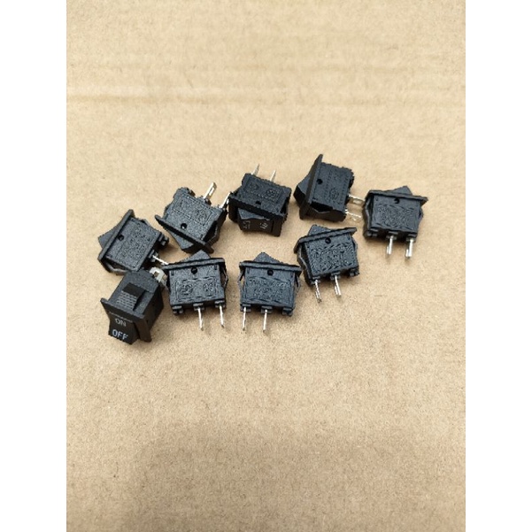 Công tắc đèn bàn Mini On Off bập bênh nút đen 1 chiều 2 chân