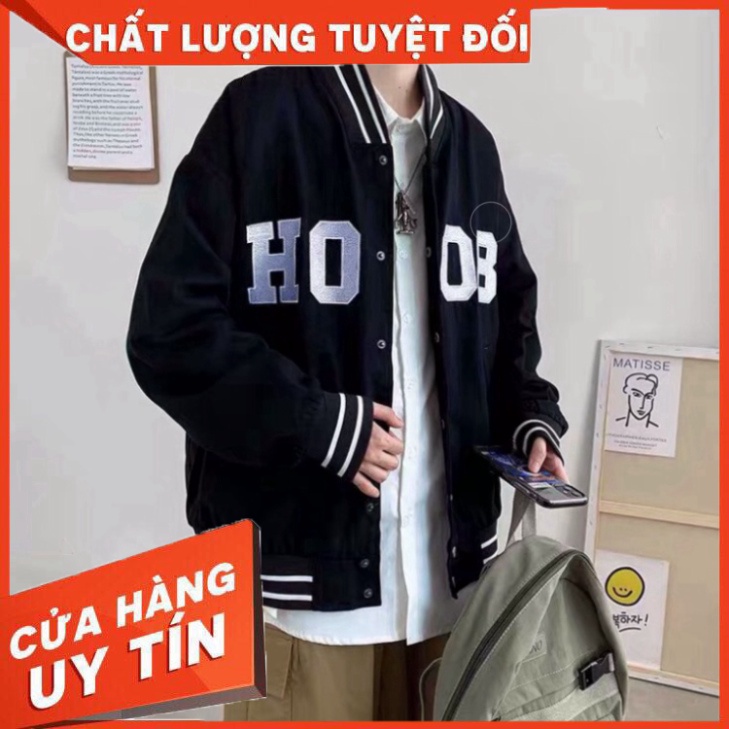 Áo khoác bomber unisex ⚡ 𝐂𝐨́ 𝐕𝐢𝐝𝐞𝐨 - 𝐀̉𝐧𝐡 𝐓𝐡𝐚̣̂𝐭 ⚡ Áo bomber bóng chày H8-08 chất kaki dày dặ