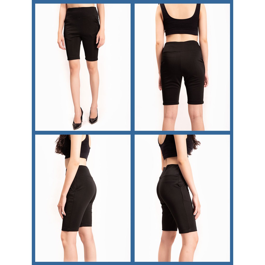 Quần Legging Nữ Bosimaz MS321 ngắn túi trước màu đen cao cấp, thun co giãn 4 chiều, vải đẹp dày, thoáng mát. | BigBuy360 - bigbuy360.vn