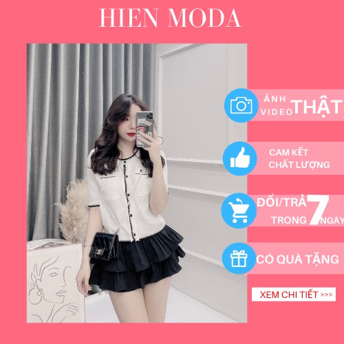 Áo len mongtoghi, Áo kiểu len mỏng ngắn tay cổ tròn cúc