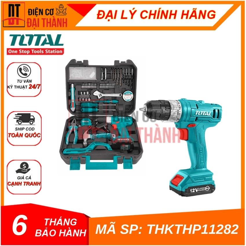 Bộ 128 món máy khoan pin 12V Total THKTHP11282
