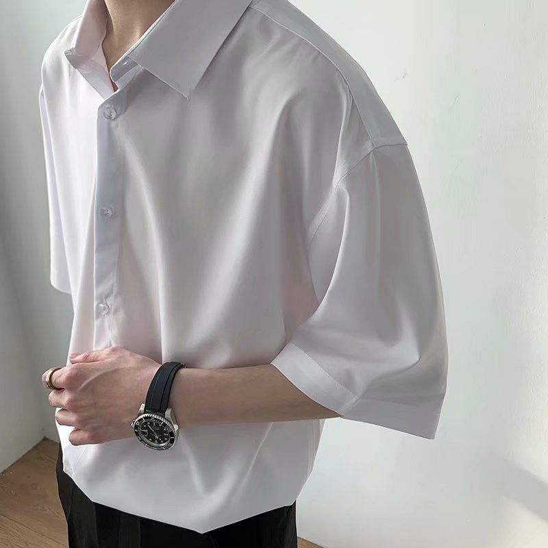 Áo sơ mi tay lỡ nam nữ Unisex, vải lụa mát phù hợp học sinh, sinh viên - JBS08 | BigBuy360 - bigbuy360.vn