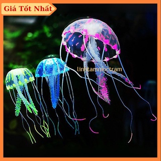 Sứa dạ quang phát sáng sinh vật biển huỳnh quang phụ kiện trang trí bể cá thủy sinh