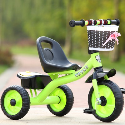 Xe đạp ba bánh trẻ em 1-3-5-2-6 xe đẩy năm tuổi nam nữ có cán xoay +đêm+ giỏ hàng