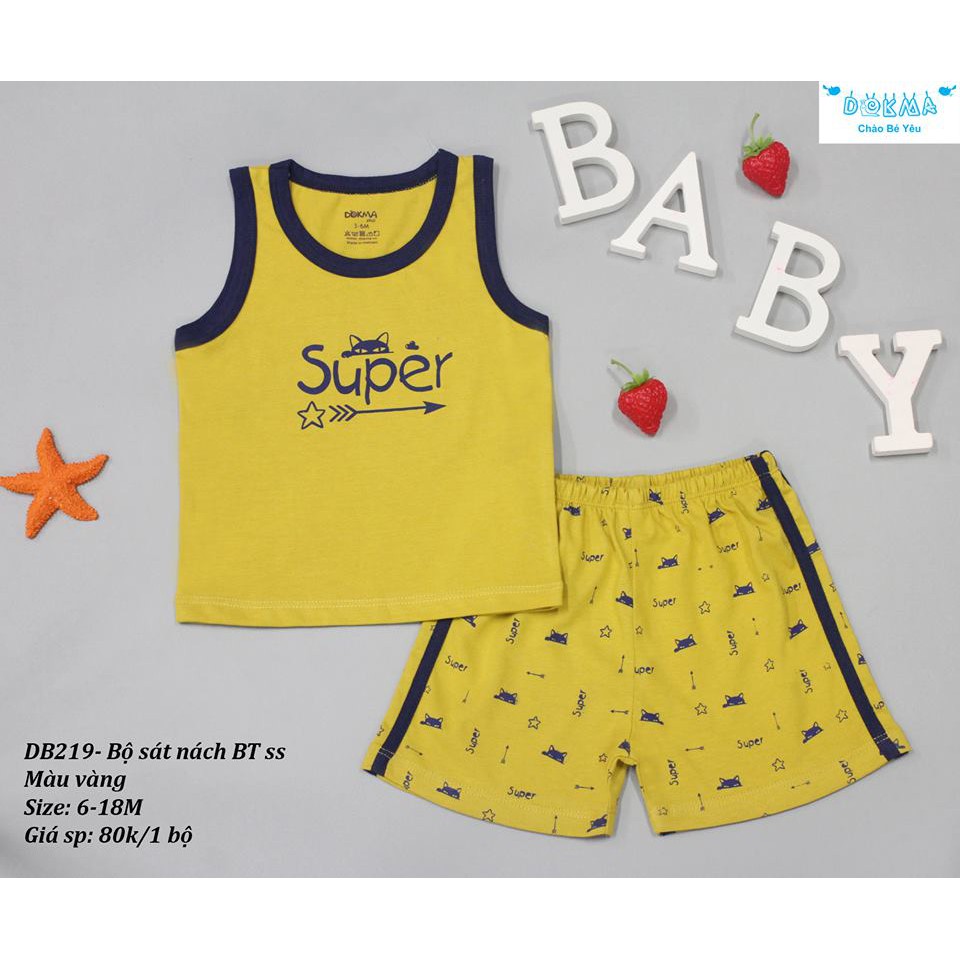 Bộ sát nách bé trai sơ sinh Dokma. #Dokma