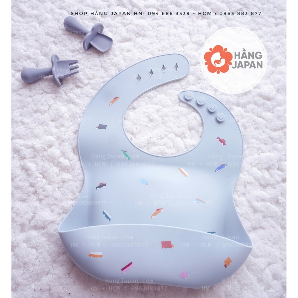 Yếm ăn dặm Silicone Kamimi xuất hàn họa tiết xinh xắn đắng yêu cho bé