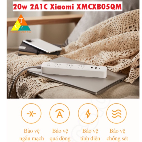 Ổ cắm tích hợp sạc nhanh 20w 2A1C Xiaomi XMCXB05QM BHR5094CN Power Strip