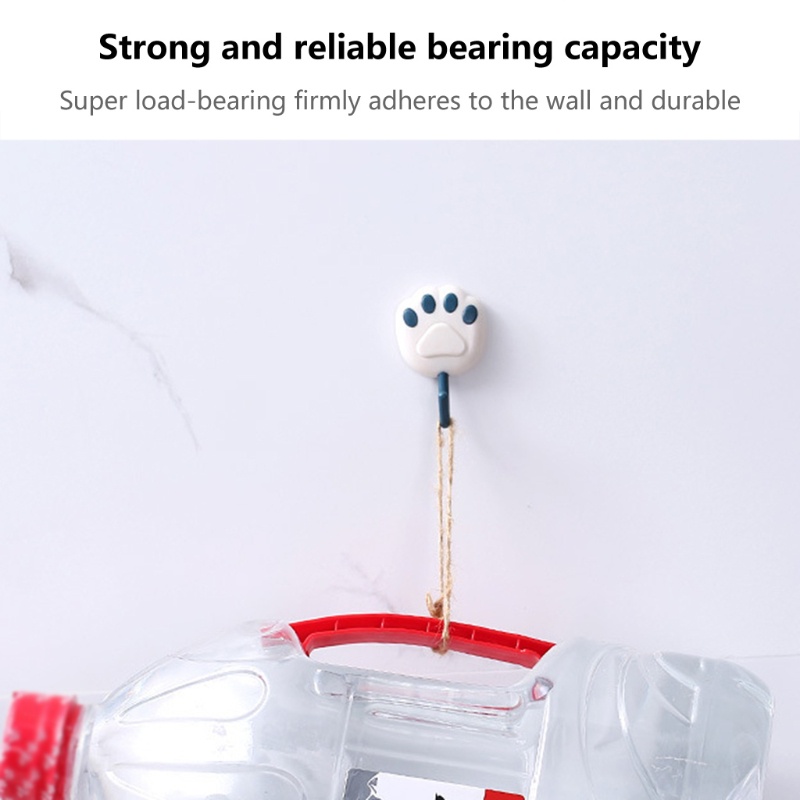 Set 8 Móc Treo Quần Áo Dán Tường Bằng Nhựa Eva Chống Nước Tái Sử Dụng Được