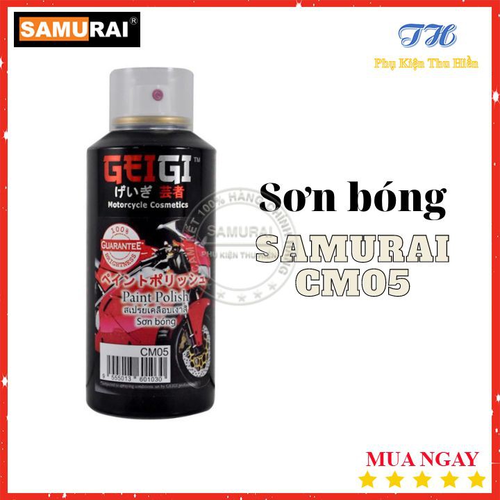 Sơn Xịt Đánh Bóng Xe Máy Samurai CM05 - Đánh Bóng Dàn Áo Loại Bỏ Vết xước Nhẹ