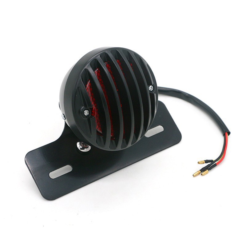 Combo gồm đèn hậu lưới có sẵn pad gắn biến số và 4 xi nhan lưới độ xe Cafe racer Tracker