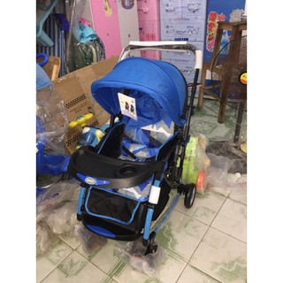 Xe đẩy 2 chiều có bập bênh 720W có bàn ăn dặm, mái che, giỏ đồ