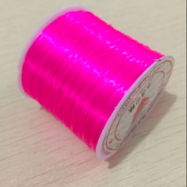 Cuộn cước thun xõ chuỗi. Có co dãn. Rất bền. Màu hồng