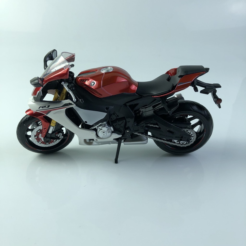 Mô hình moto phân khối lớn Yamaha YZFR1 tỉ lệ 1:12 có đế trưng bày - Màu ĐEN