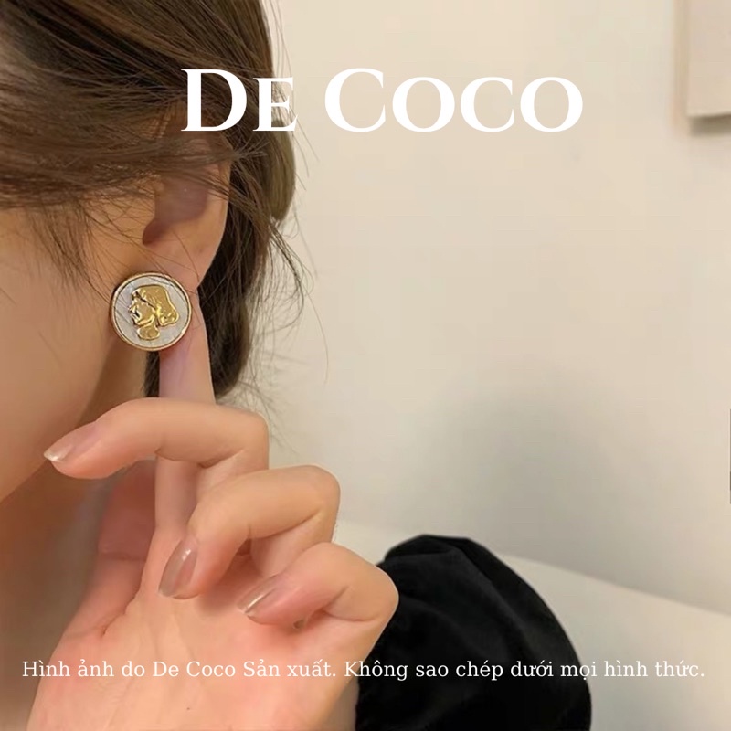 Khuyên tai bông tai đồng xu The Face De Coco