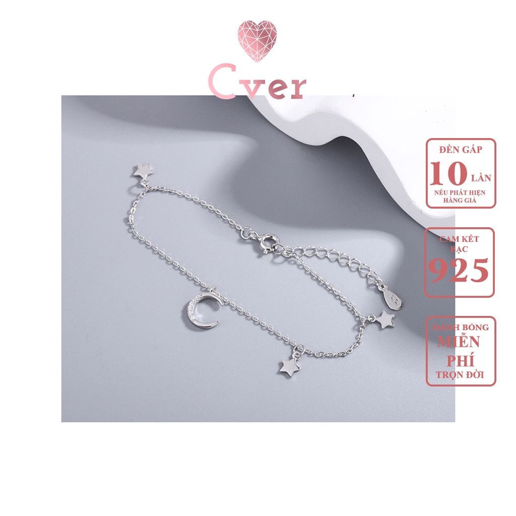 Lắc tay bạc Cver Silver S925 thiết kế mặt trăng và những ngôi sao nhỏ xinh xắn LT-A49