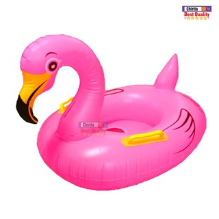 Phao bơi hình con hạc hồng size trong 21x27cm, có tay vịn, chống lật phao an toàn