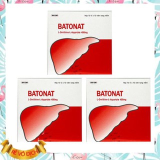Bổ gan Batonat hộp 100 viên ⚡chính hãng⚡L-Ornithine-L-Aspartate 400mg