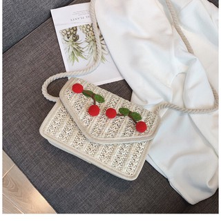 Túi cói bì thư phụ kiện cherry