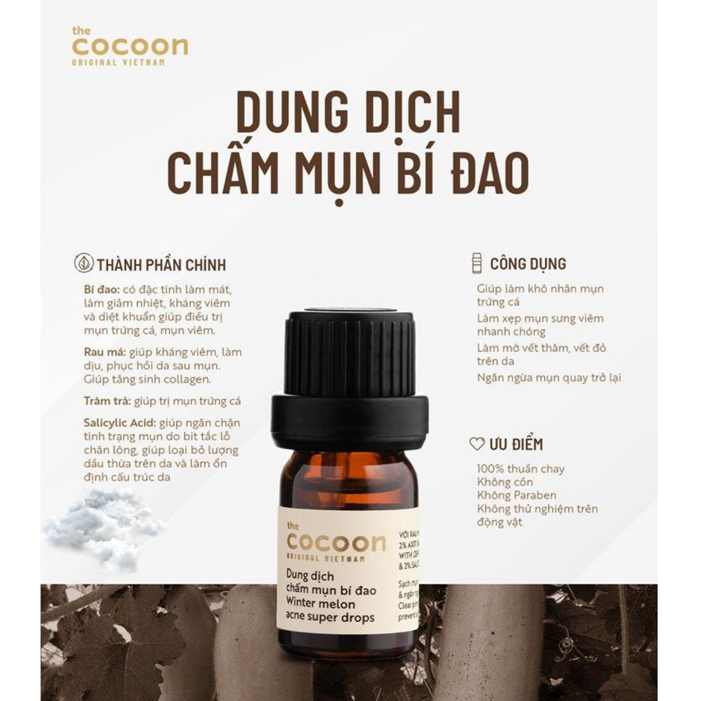 Dung Dịch Chấm Mụn Bí Đao Cocoon Winter Melon Acne Super Drops 5ml